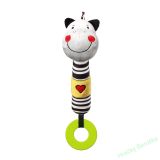 Plyšová pískací hračka s kousátkem zebra Zack