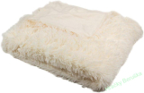 Luxusní deka s dlouhým vlasem smetanová 150/200