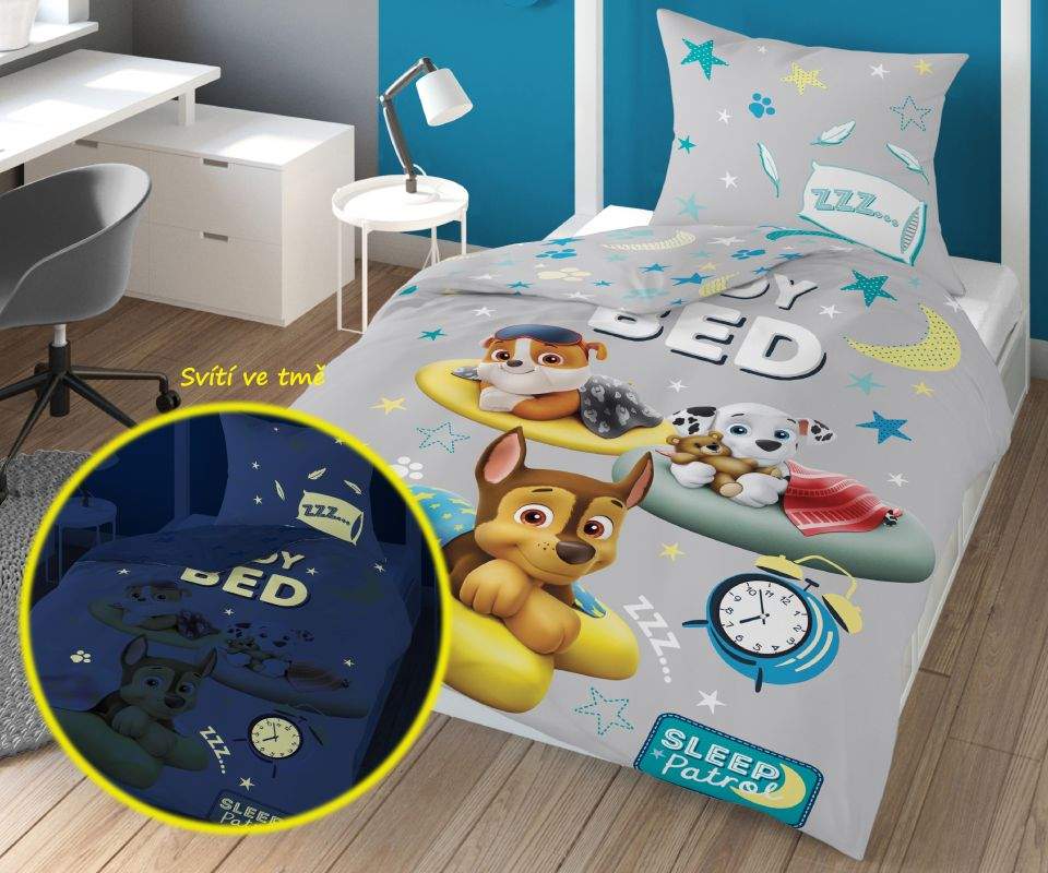 Povlečení Paw Patrol sleep svítící 140/200