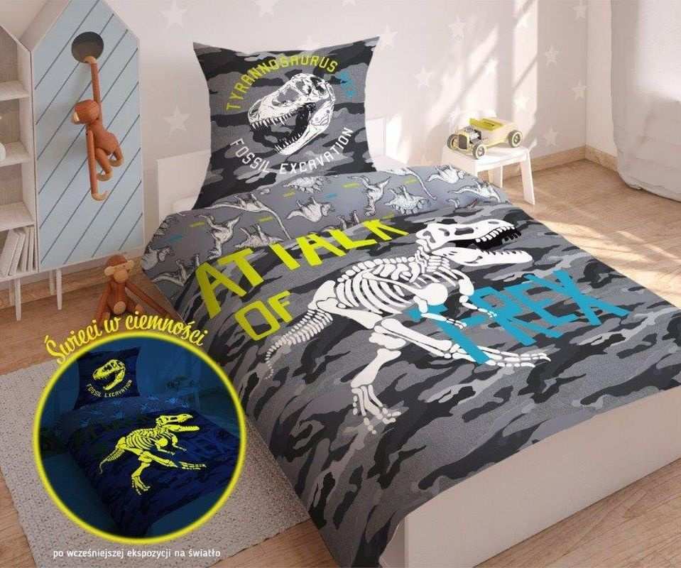 Povlečení Dinosaurus T-Rex svítící 140/200