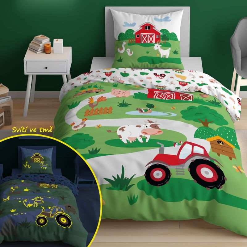 Povlečení Farma na kopci svítící 140/200