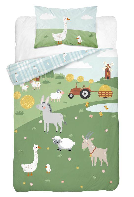 Bambusové povlečení do postýlky Zvířátka z farmy A 100/135