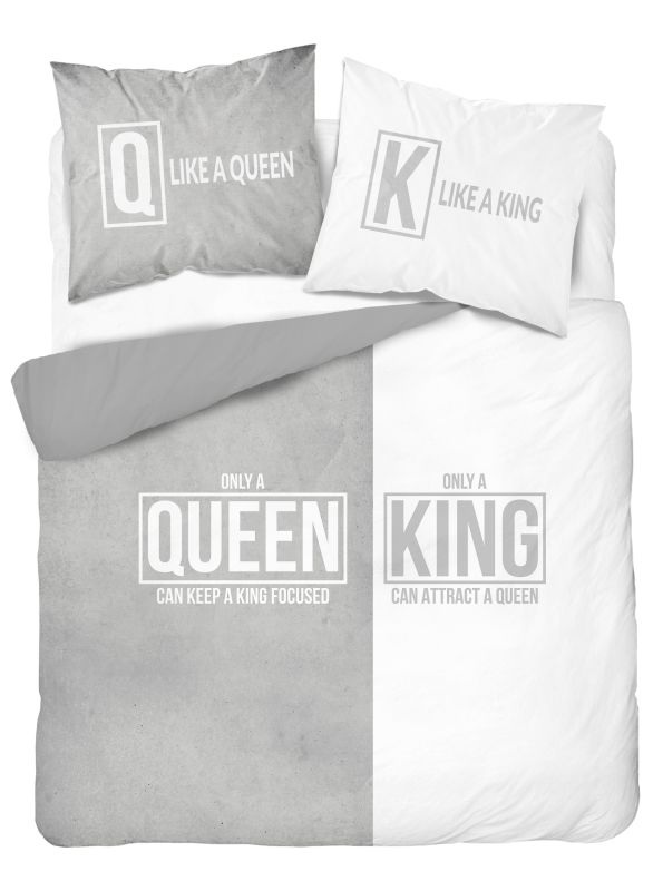 Francouzské povlečení Queen King grey 220/200