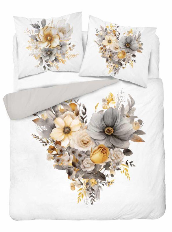 Francouzské povlečení Květy heart gold 220/200