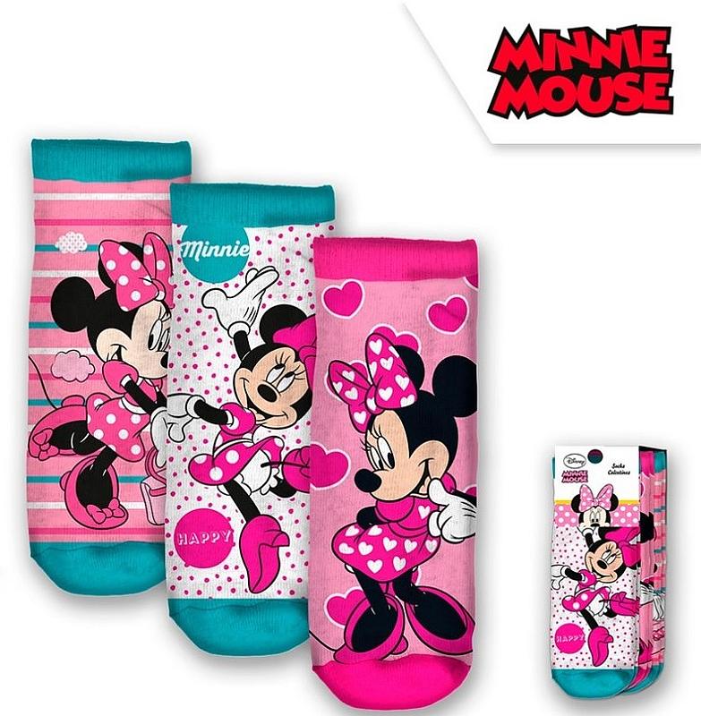 Kotníčkové ponožky 3v1 Minnie vel. 23-26