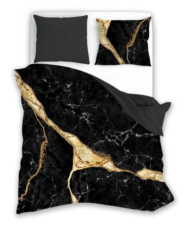 Povlečení bavlněný satén Minerál Black 140x200