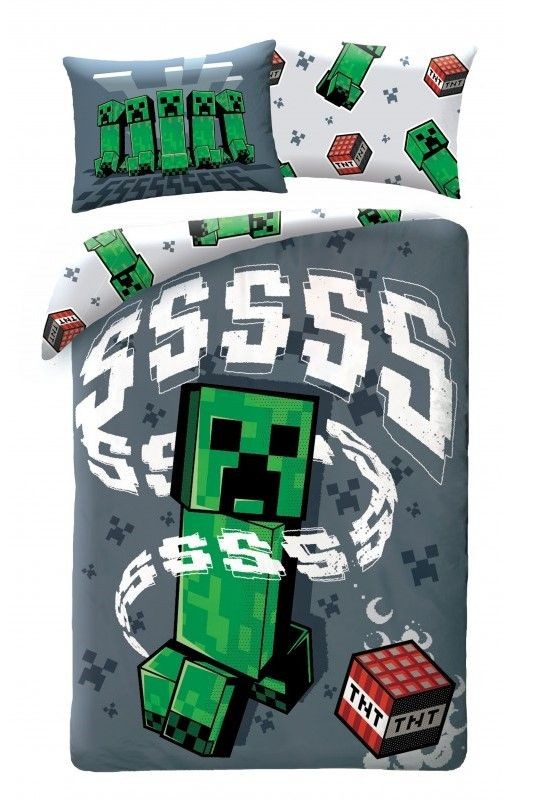 Povlečení Minecraft Creeper Grey 140/200