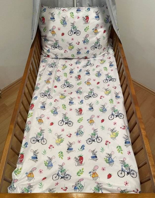 Povlečení do postýlky Veselé myšky 90/130