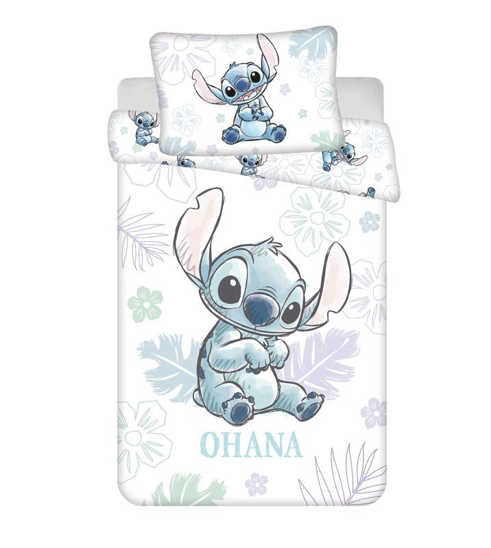 Povlečení do postýlky Lilo and Stitch Ohana White baby 100/135