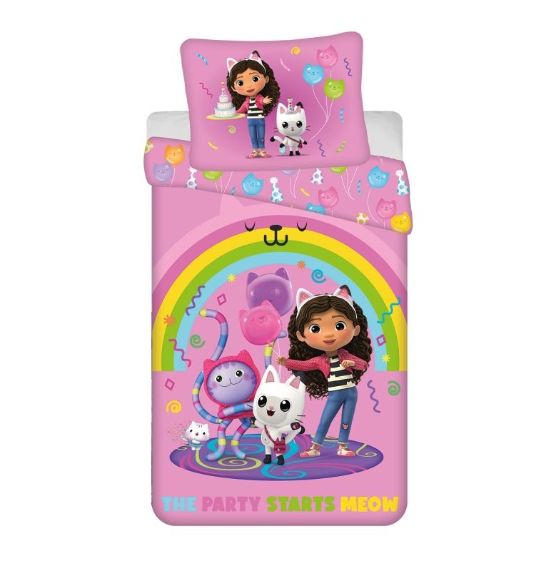 Povlečení Gábinin kouzelný domek Rainbow Party micro 140x200