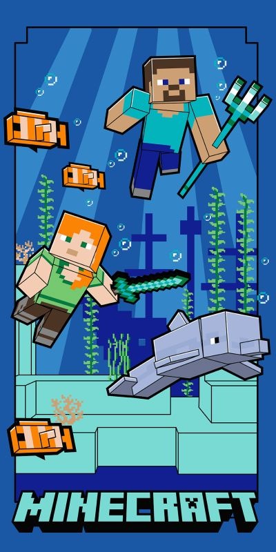 Osuška Micro Minecraft Underwater Fun 70x140