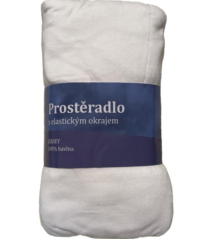 Prostěradlo 90/200 Jersey Bílá