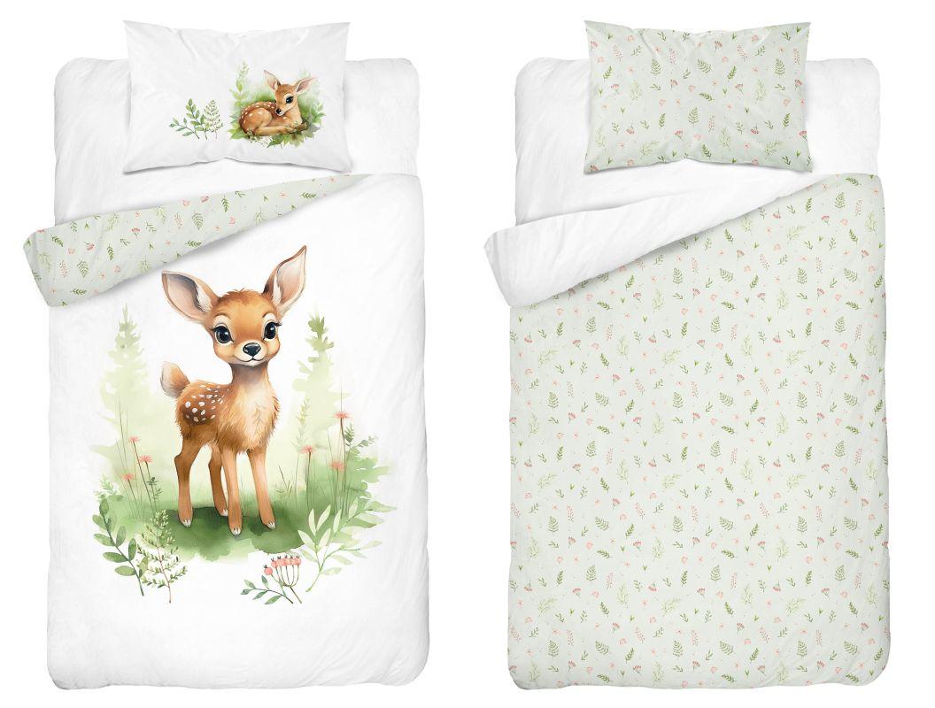 Bambusové povlečení do postýlky Koloušek zelinkavá 100/135