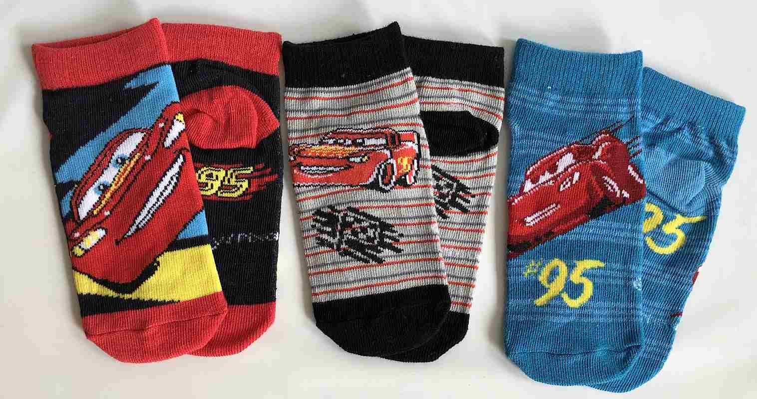Kotníčkové ponožky 3v1 Cars vel. 19-22