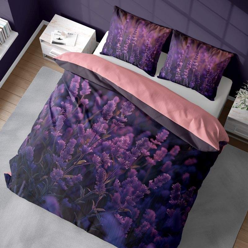 Francouzské povlečení 3D Levandulová louka micro 220x200