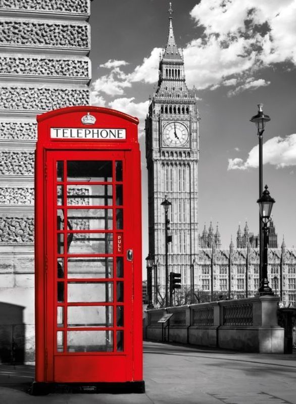 Metalické puzzle Londýnská telefonní budka 1000 dílků