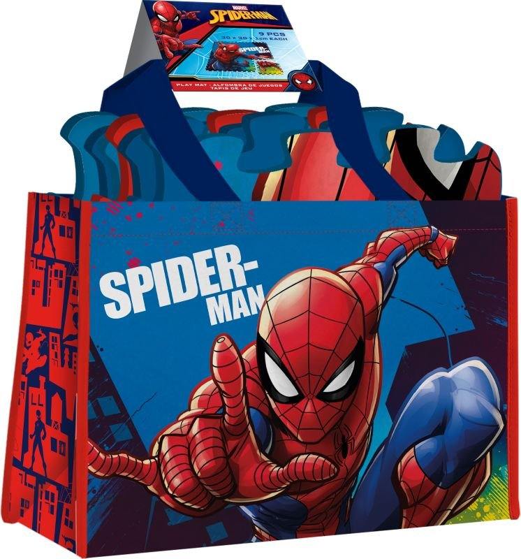 Podlahové pěnové puzzle Spiderman 9 dílků v tašce
