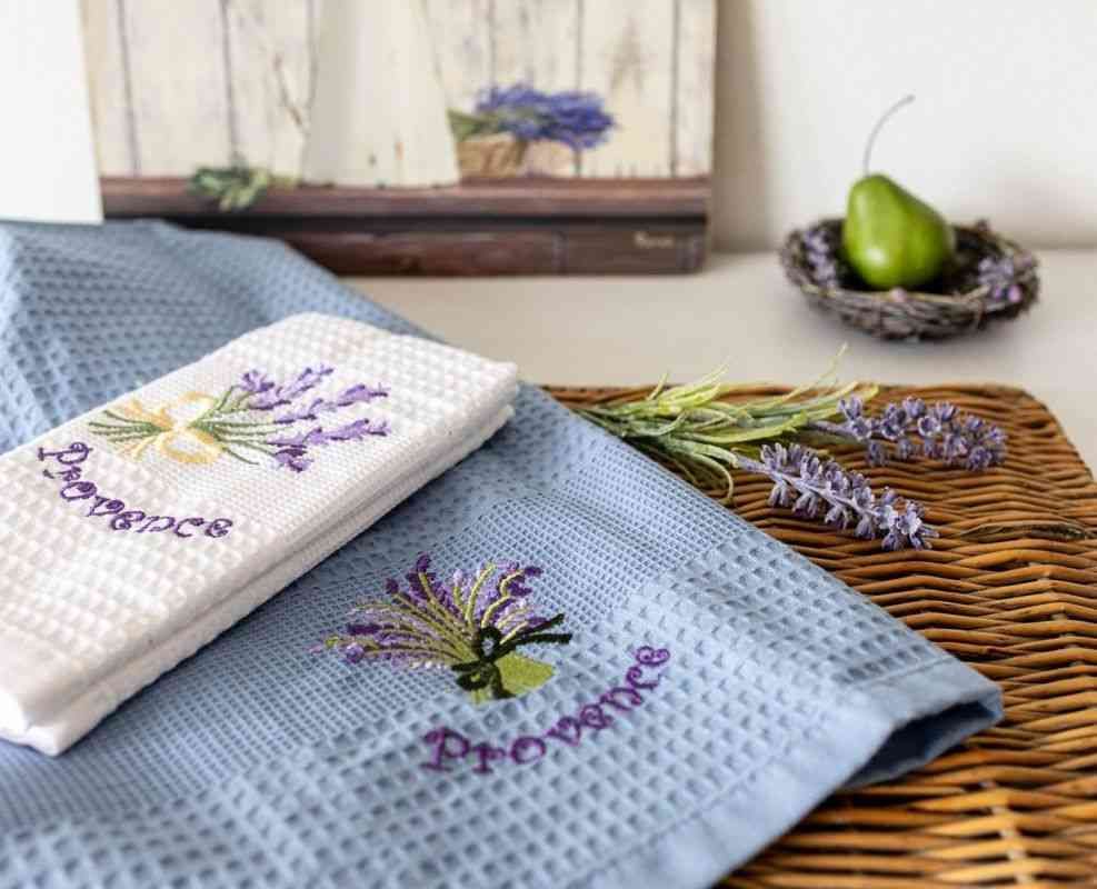 Dárková sada vaflových vyšívaných utěrek 2 ks set 11