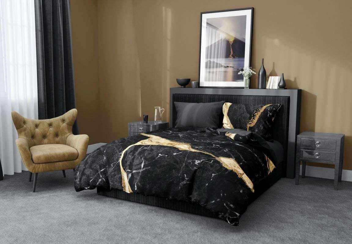 Povlečení bavlněný satén Minerál Black 140x200