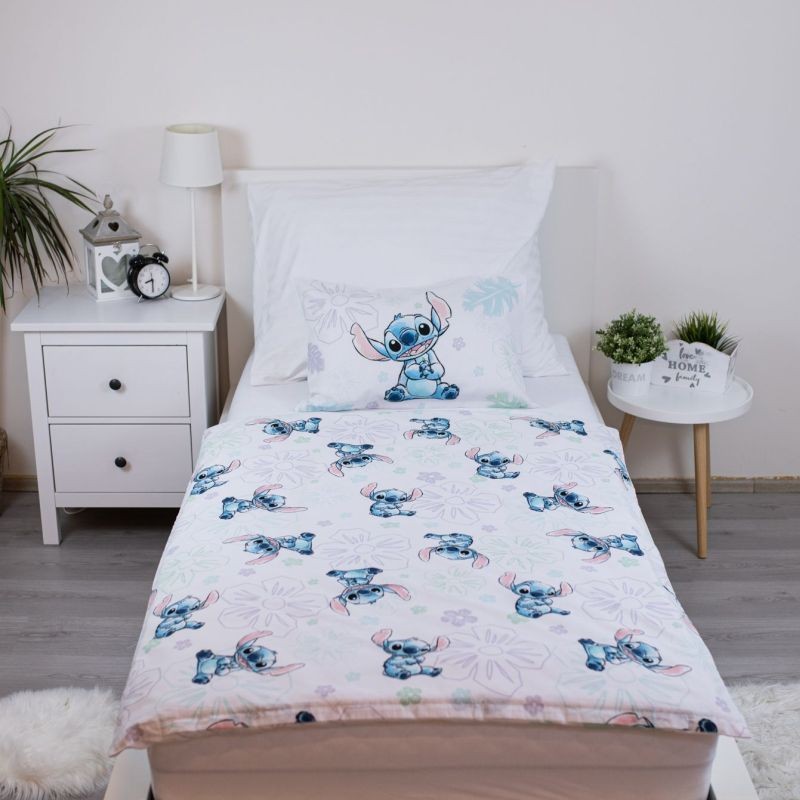 Povlečení do postýlky Lilo and Stitch Ohana White baby 100/135