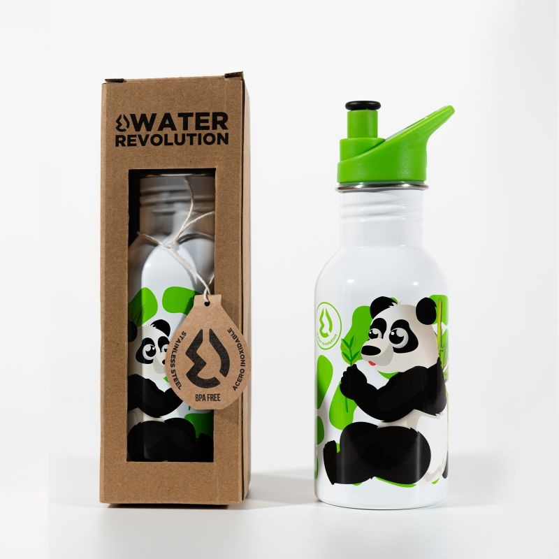 Dětská nerezová láhev na pití Panda 500 ml