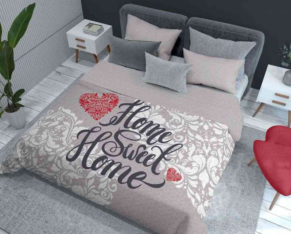 Přehoz na postel Home Sweet Home grey 170/210
