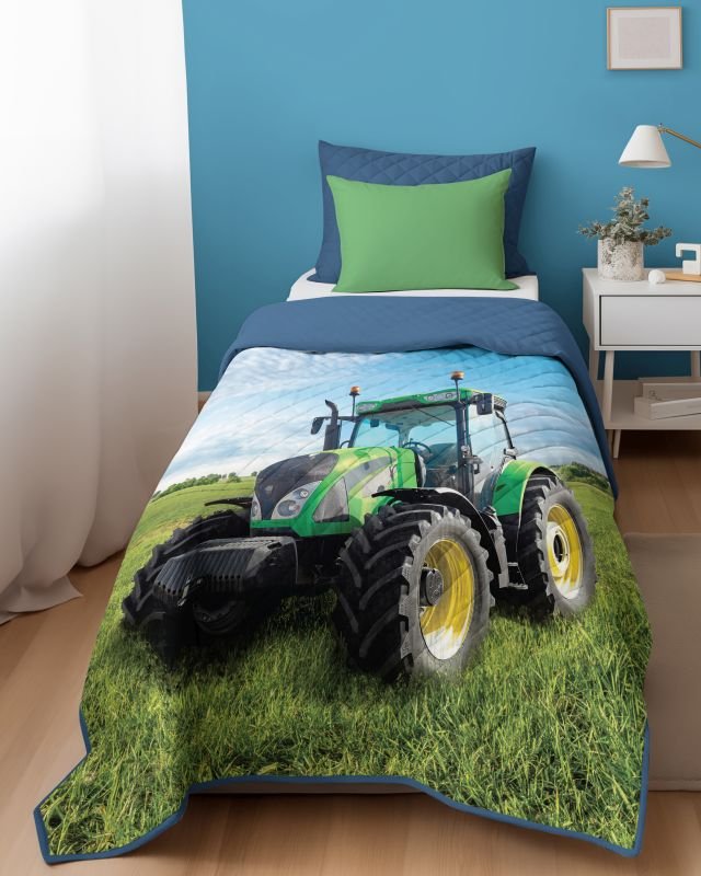 Přehoz na postel Traktor green 170/210
