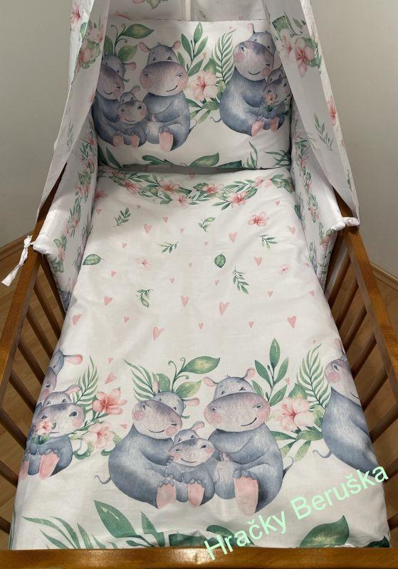 Povlečení do postýlky Hrošíci rodina/Hrošíci baby 90/130