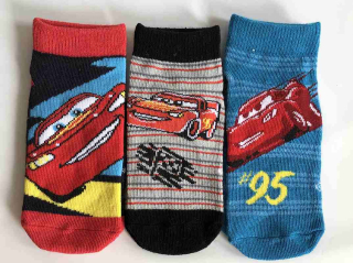 Kotníčkové ponožky 3v1 Cars vel. 27-30