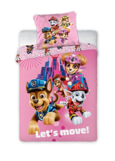 Povlečení do postýlky Paw Patrol Movie pink 100/135