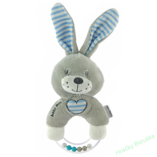 Dětské plyšové chrastítko Baby Mix králík modrý