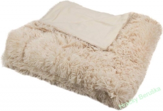 Luxusní deka s dlouhým vlasem béžová 150/200
