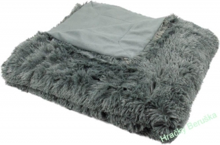 Luxusní deka s dlouhým vlasem tmavě šedá 150/200