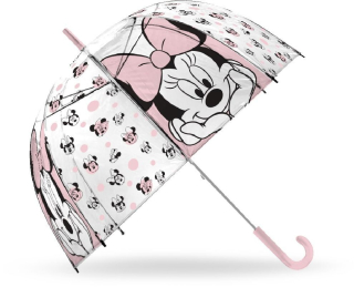 Vystřelovací průhledný deštník Minnie růžová